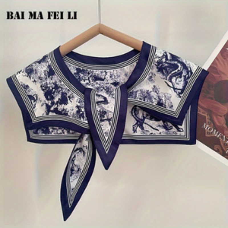 Blouse Off Shoulder - 女性用多機能シルクスカーフ 春夏秋 ファッションシャツ襟飾り 肩パッド ネックプロテクター 小さなショール