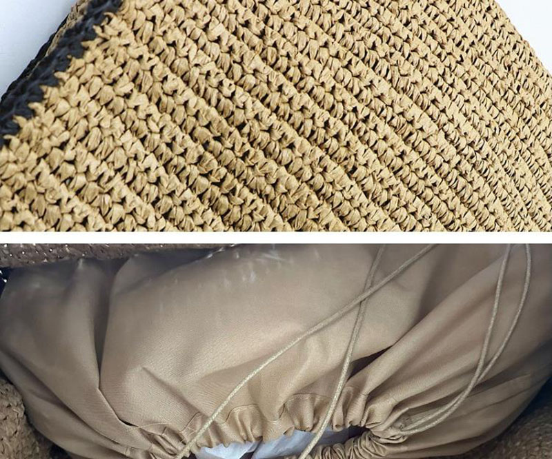 わら織りトートバッグ女性用ショルダーラフィアバッグ籐大型ショ - Crochet Bag Raffia のレビューと価格