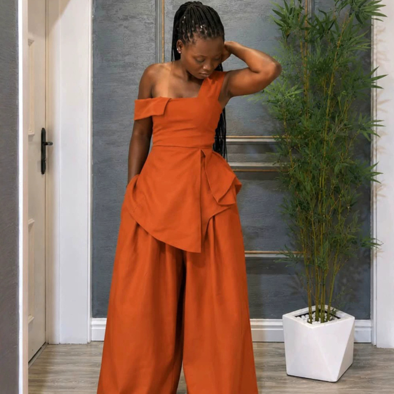 新デザインのアフリカンファッション、女性用ツーピースセット、 - Blouse Off Shoulder のレビューと価格