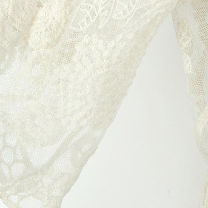 女性夏のレースオープンフロント着物カーディガンかぎ針編み花葉 - Kimono Sheer Floral のレビューと価格