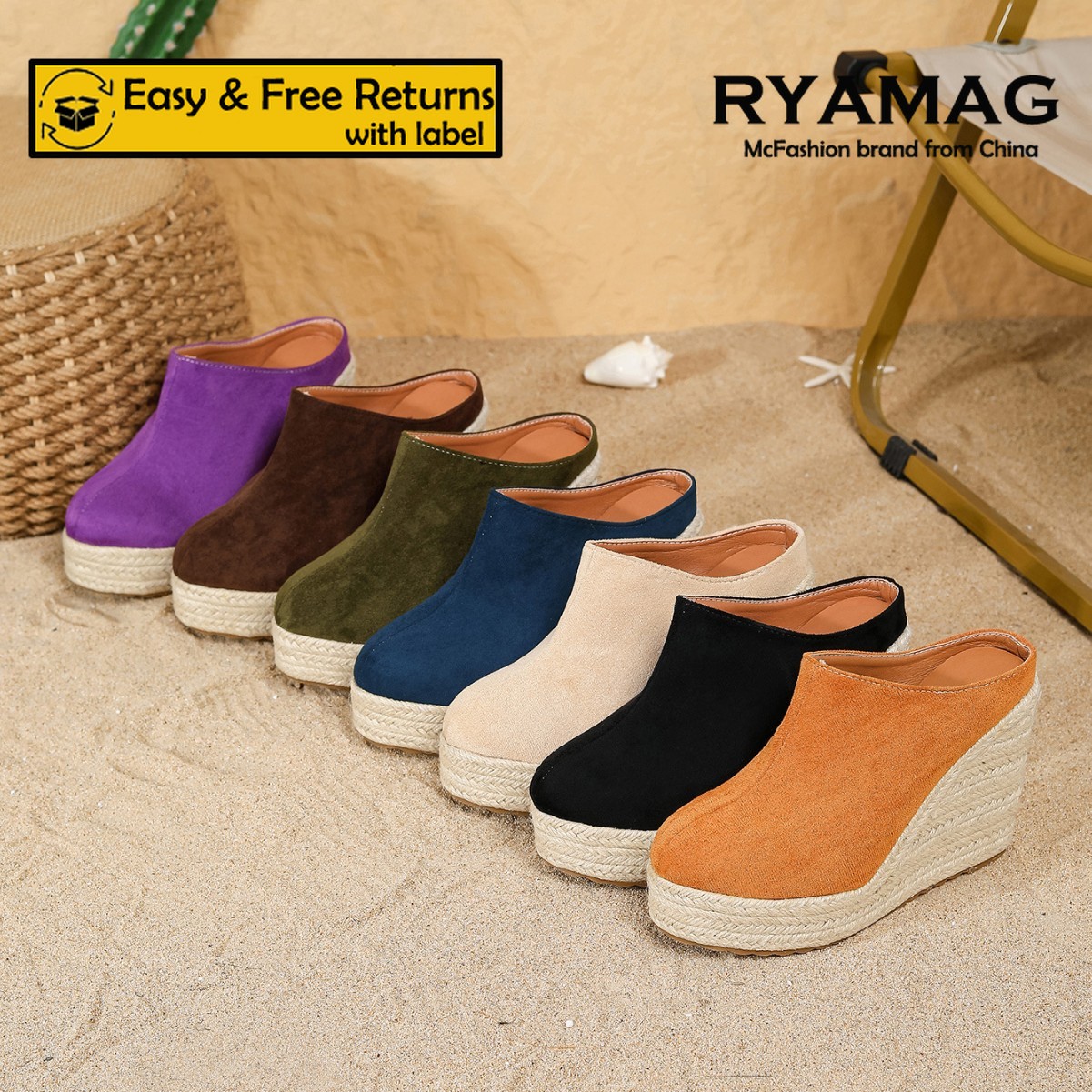 RYAMAG 快適なウェッジミュール 女性用 エスパドリーユ - Wedge Espadrille Women のレビューと価格