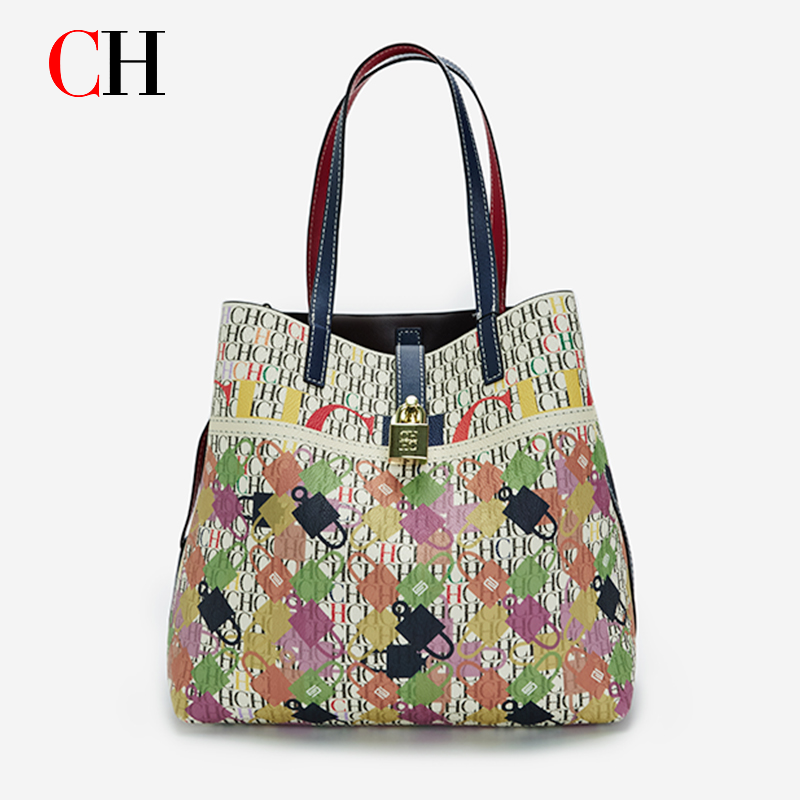 CH レディース 大容量プリントトートバッグ、ファッション感 - Tote Bag Beach のレビューと価格