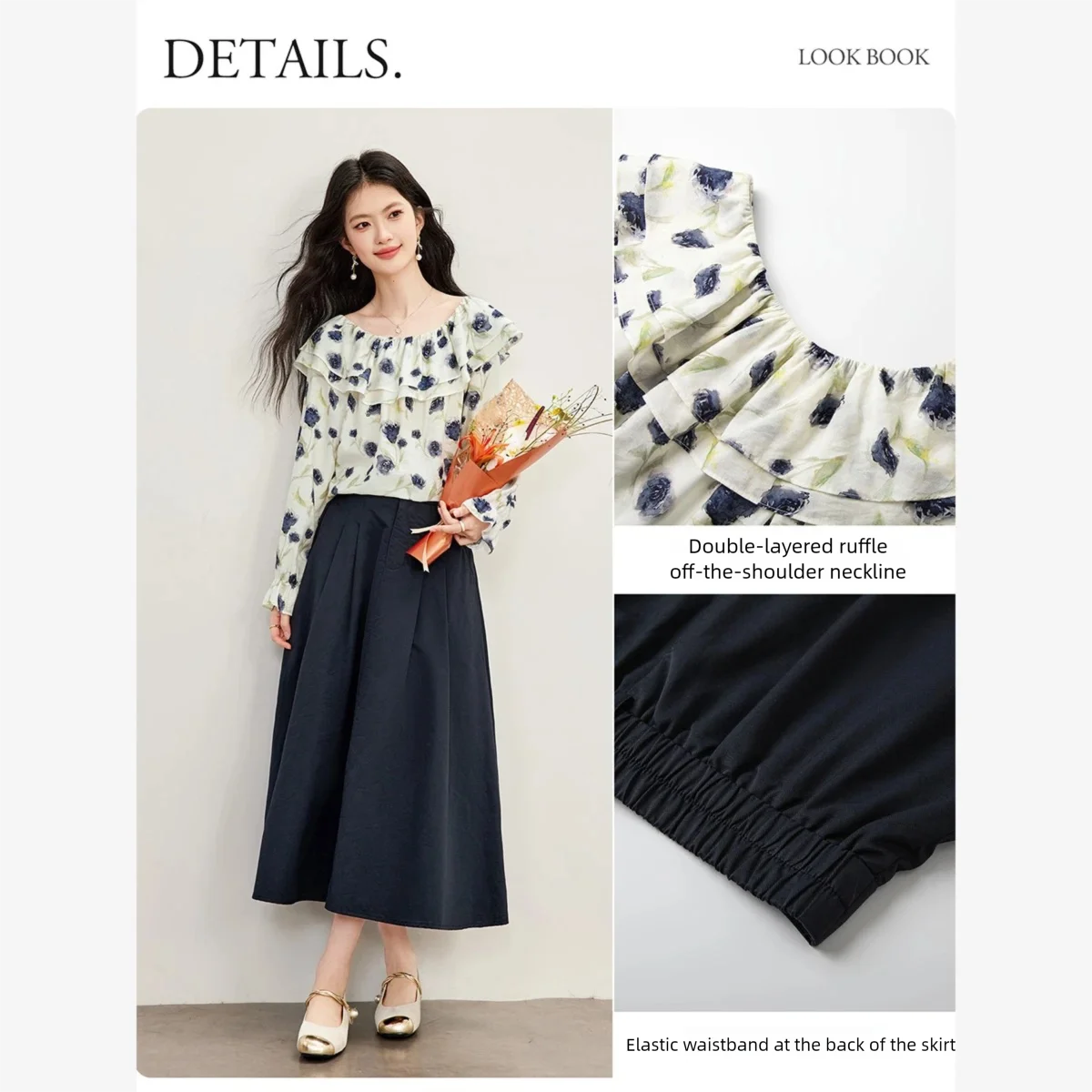 VIMLY ダブルレイヤー ラッフル オフショルダー ブラウ - Blouse Off Shoulder のレビューと価格