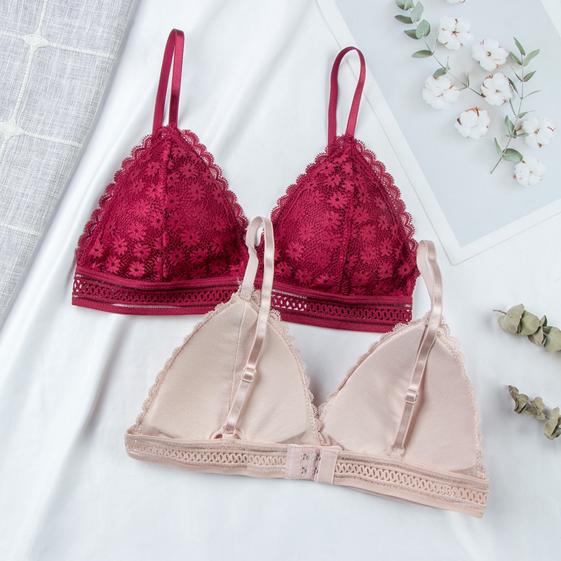 セクシーな花レースのブラジャートップ女性のためのプッシュアッ - Bralette Triangle Set のレビューと価格