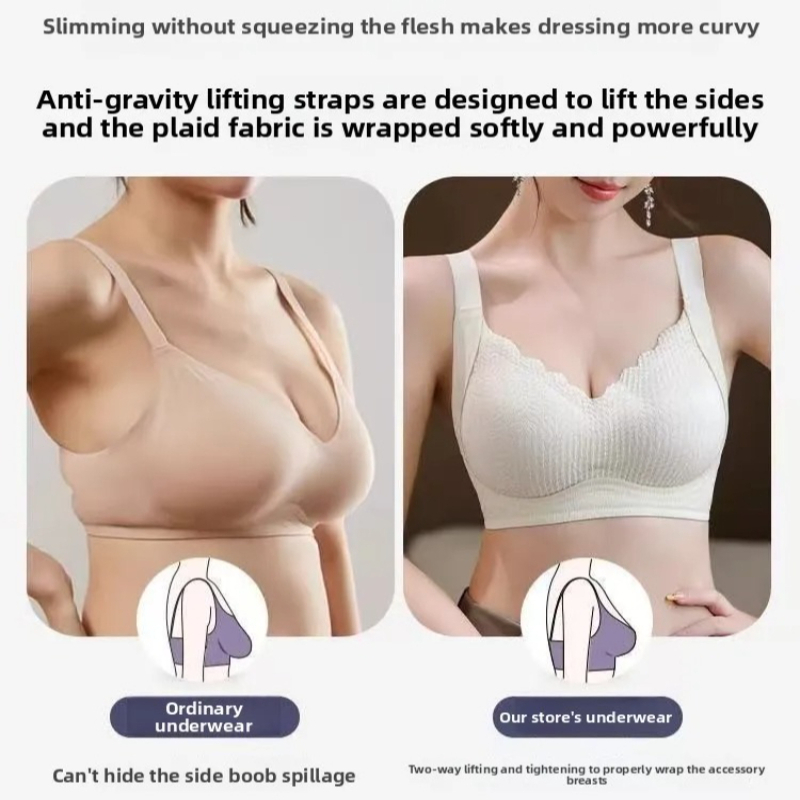 シームレスシェイピングフルカバーブラ、ソフトサポートサイドコ - Bralette Triangle Set のレビューと価格