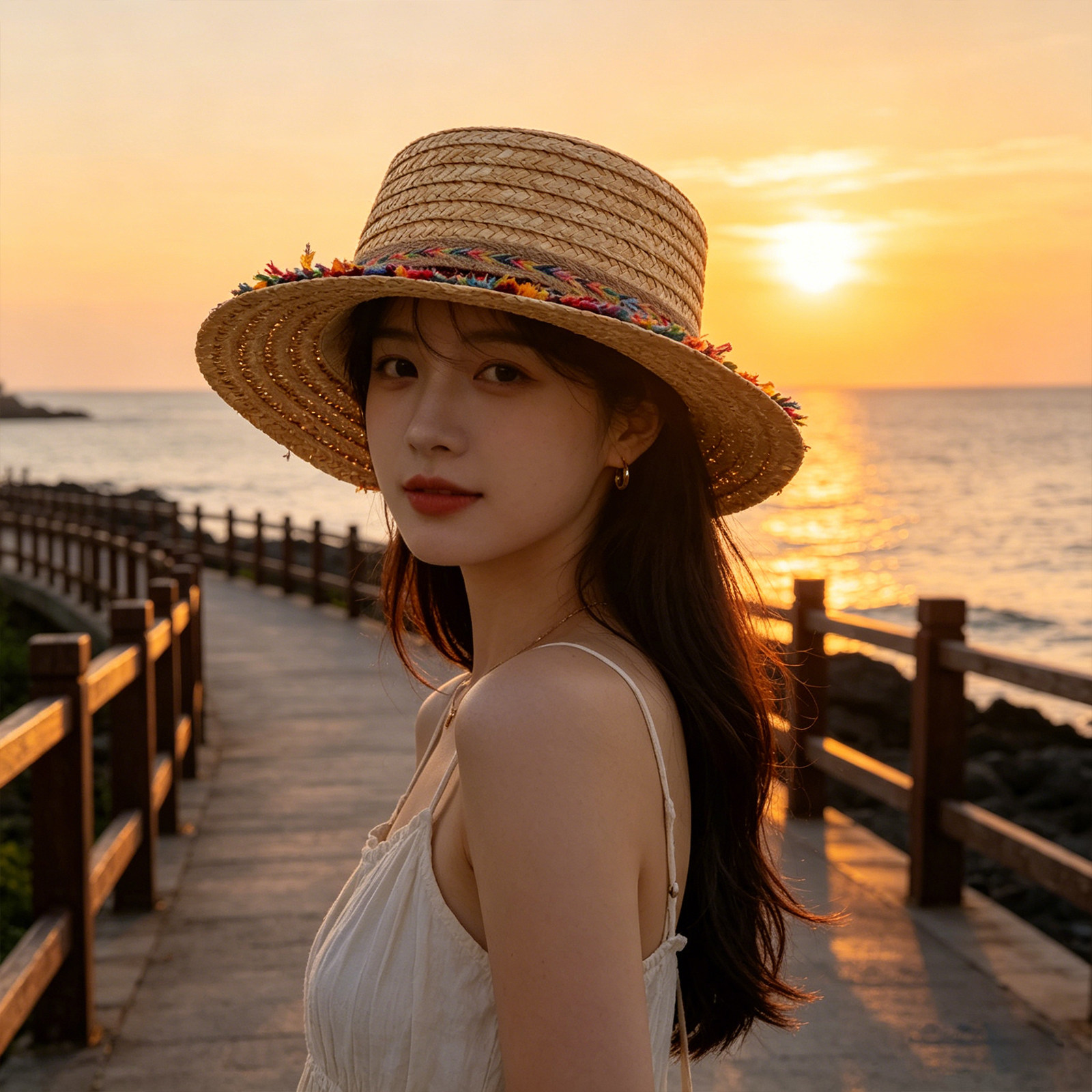 ビーチストローハット、カーキ色、夏の休暇にぴったり、カラフル - Hat Floppy Wide のレビューと価格