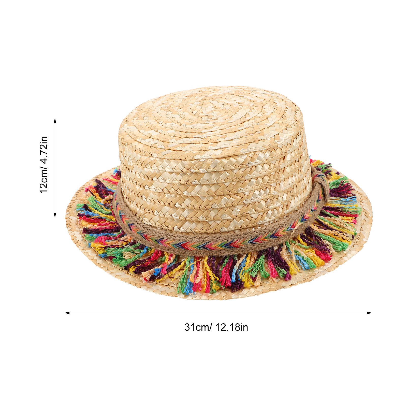 ビーチストローハット、カーキ色、夏の休暇にぴったり、カラフル - Hat Floppy Wide のレビューと価格